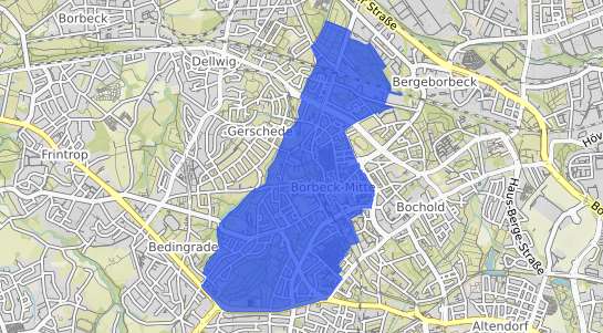 Bodenrichtwertkarte Essen Borbeck Mitte